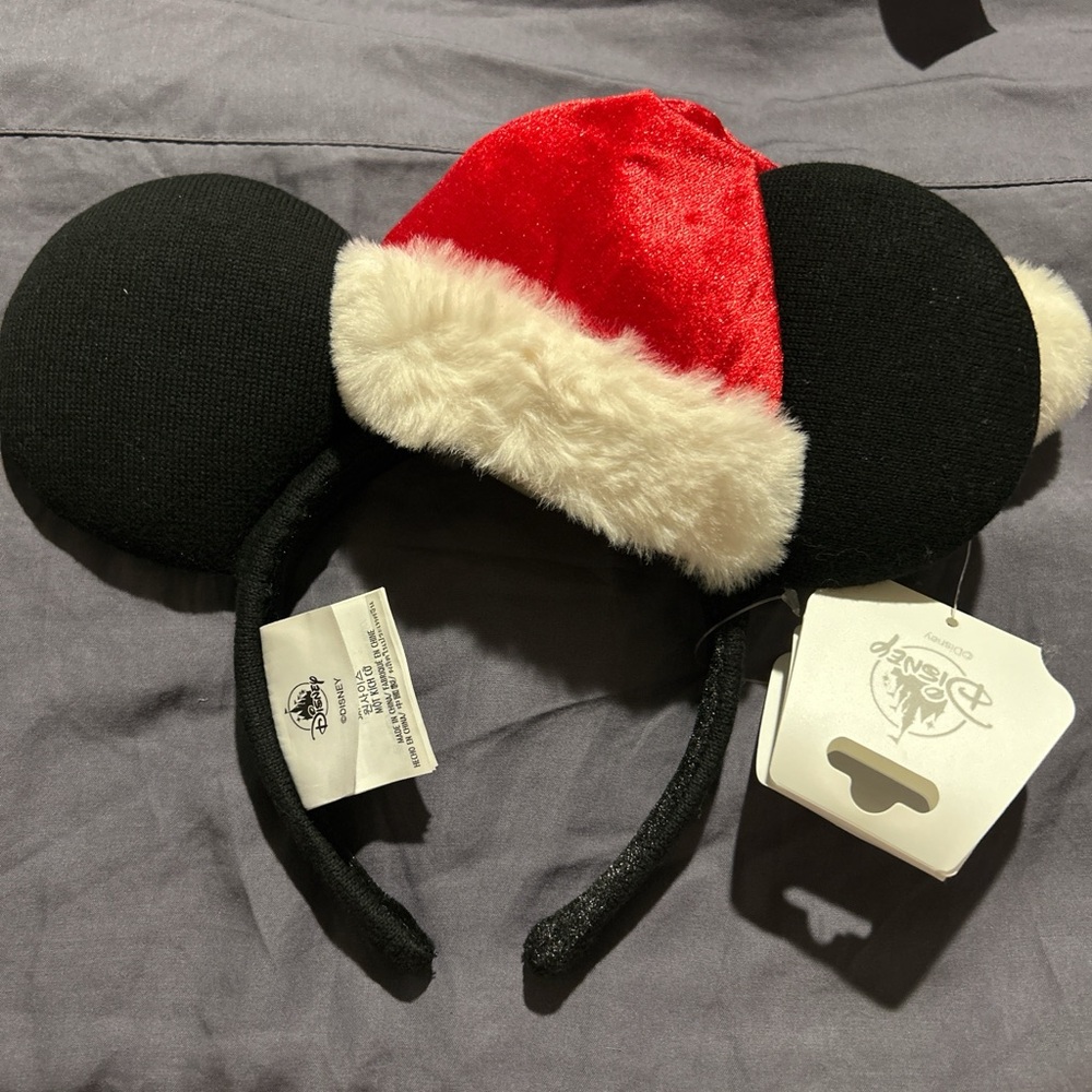 **Sold**Disney Festive Mickey Mouse Ears with Red Santa Hat